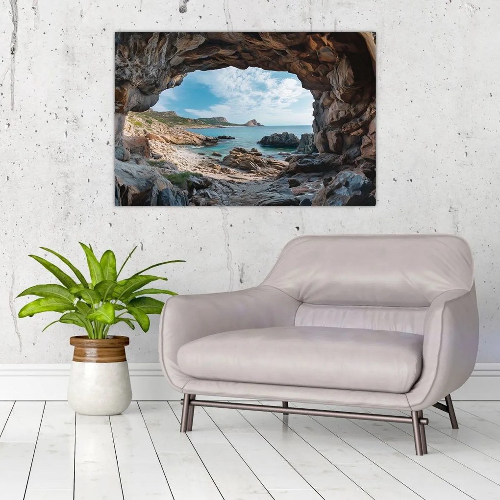 Tablou - Peșteră lângă mare (90x60 cm)