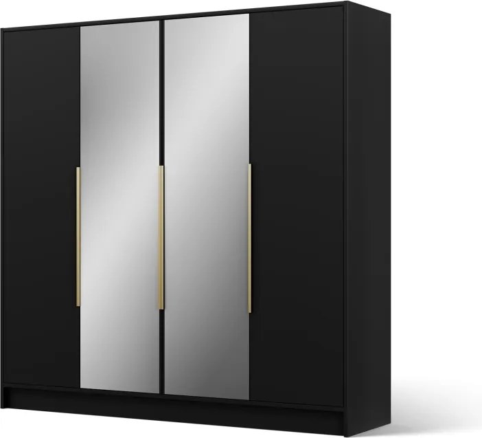 Dulap Lunara Hinged – cu oglindă – 200x51x200 cm – Negru – Lunara 200 Hinged Dulap – Varianta 2