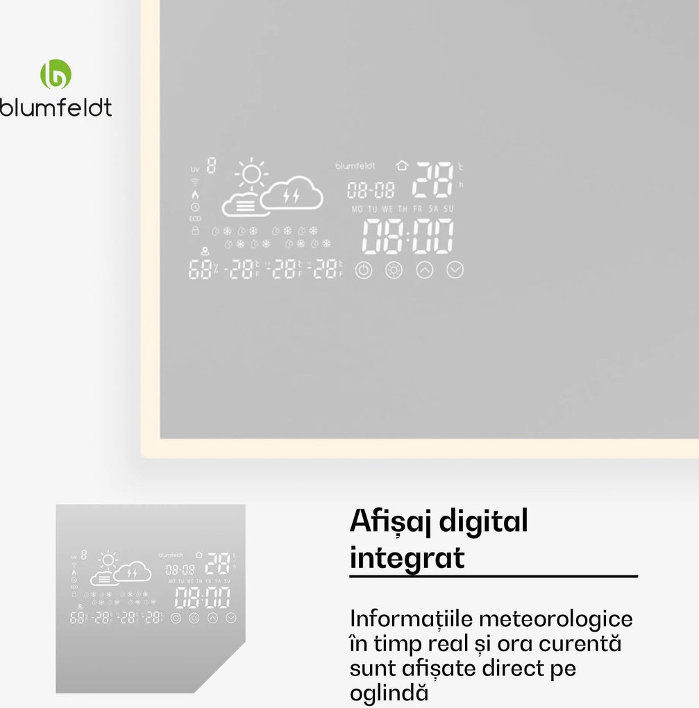 Blumfeldt Încălzitor cu infraroșu, Smart Mirror, Infraroșu, 500 W, IP43