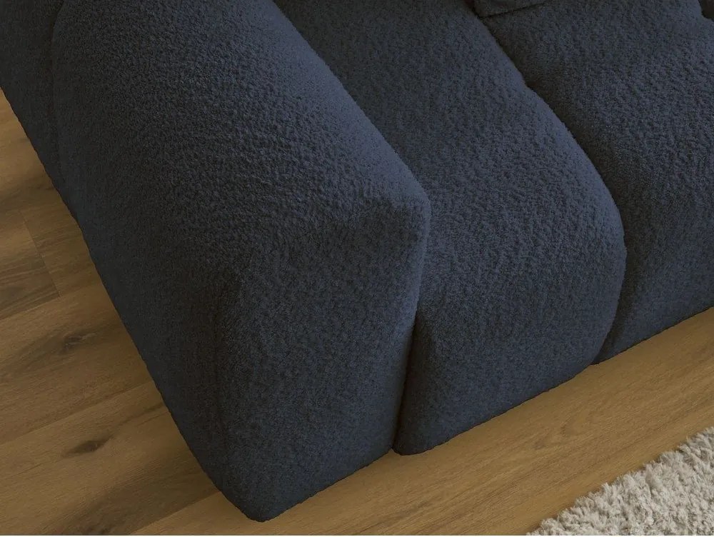 Colțar albastru extensibil/cu spațiu de depozitare cu tapițerie din țesătură bouclé (cu colț pe partea dreaptă/cu șezlong) Roxelane – Bobochic Paris