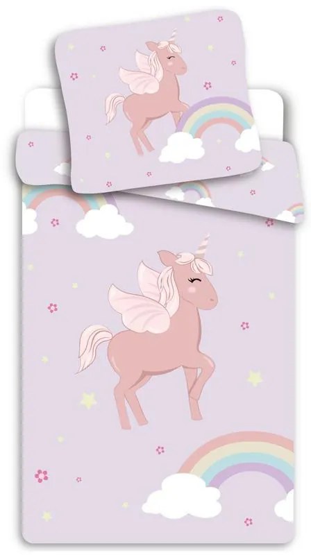 Unicorn Cloudy Pink set de lenjerie de pat 140×200cm, 70×90 cm