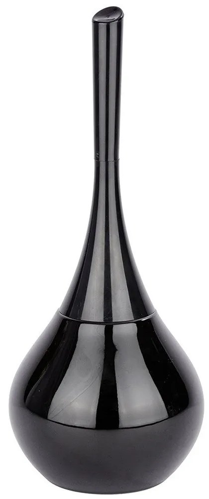 Recipient pentru perie FLAKON BLACK + perie WC, WENKO, negru