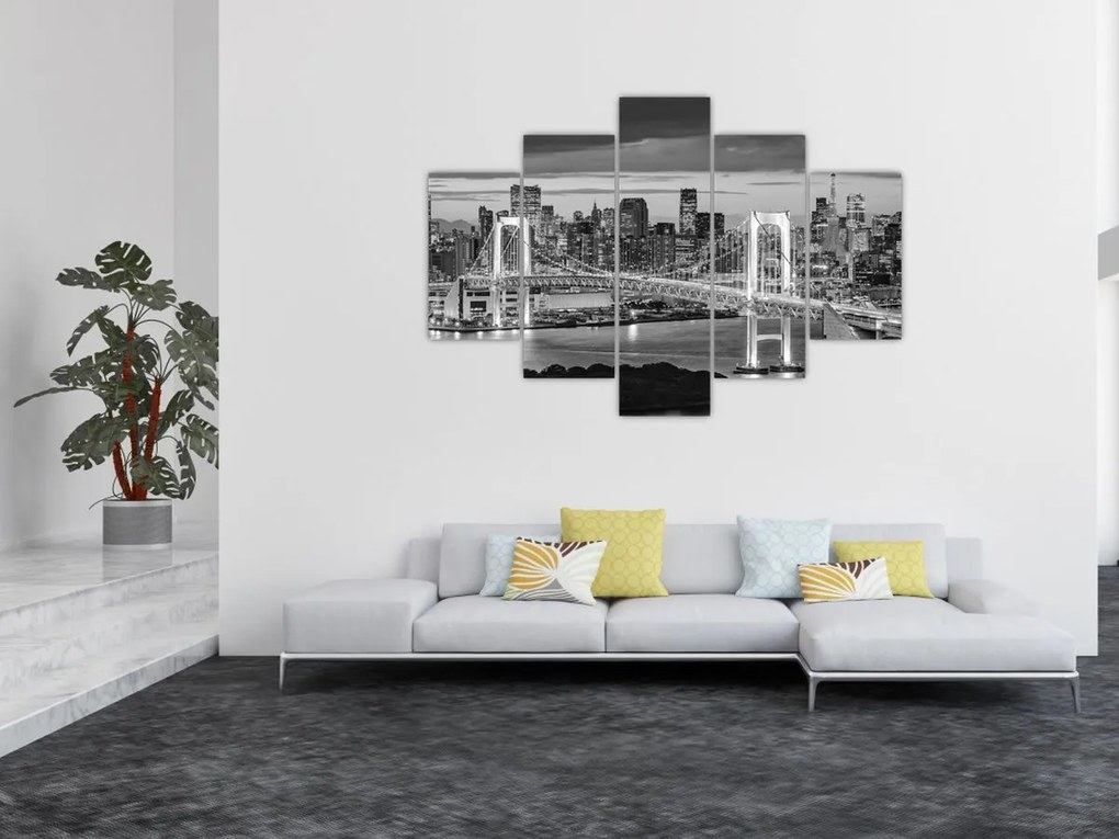 Tablou - Negru și alb oraș mare (150x105 cm)