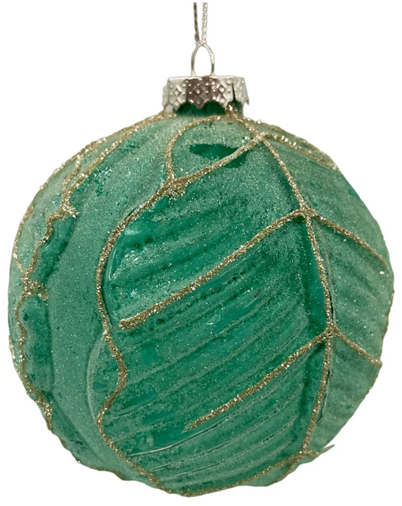 Glob din sticla Luxe Emerald 10cm, Verde