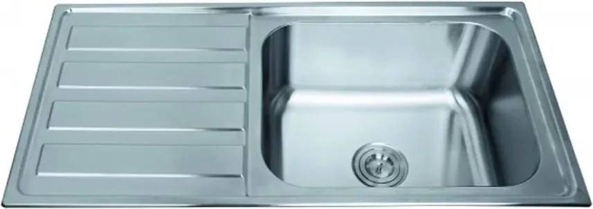 Chiuveta inox Inter Ceramic Tampico cu o cuva si picurator stanga finisaj inox lucios 100x50 cm
