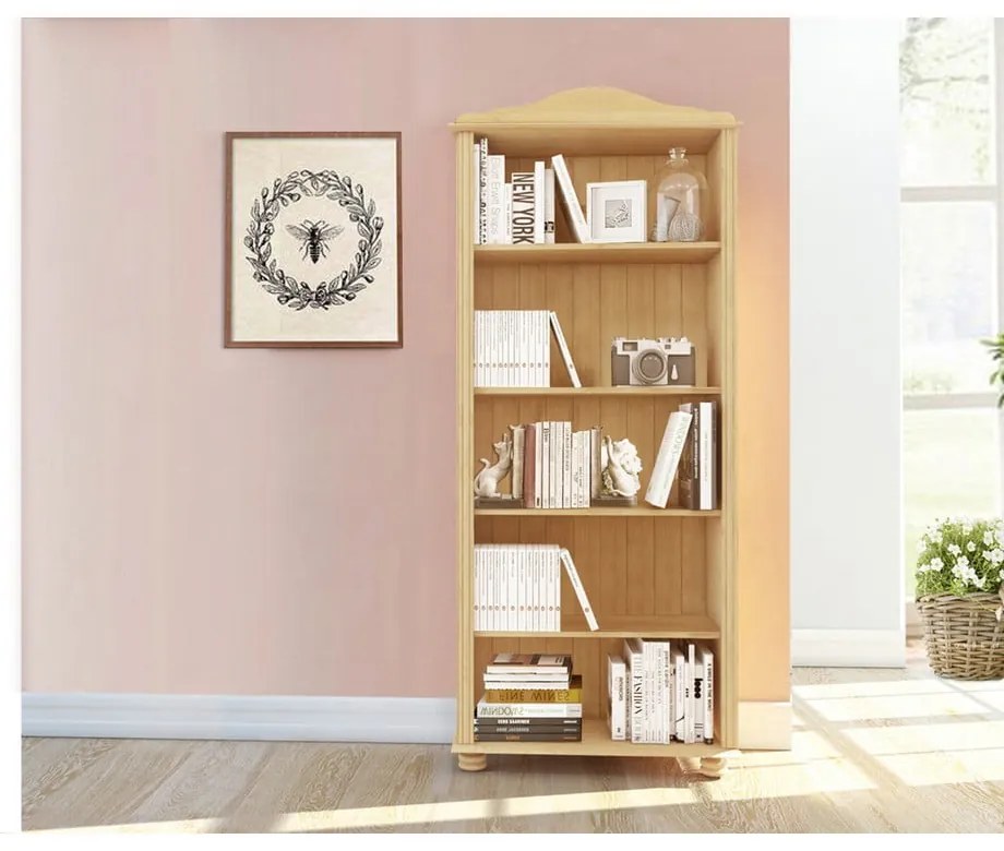 Bibliotecă în culoare naturală din lemn de pin 70x181 cm Ella – Støraa