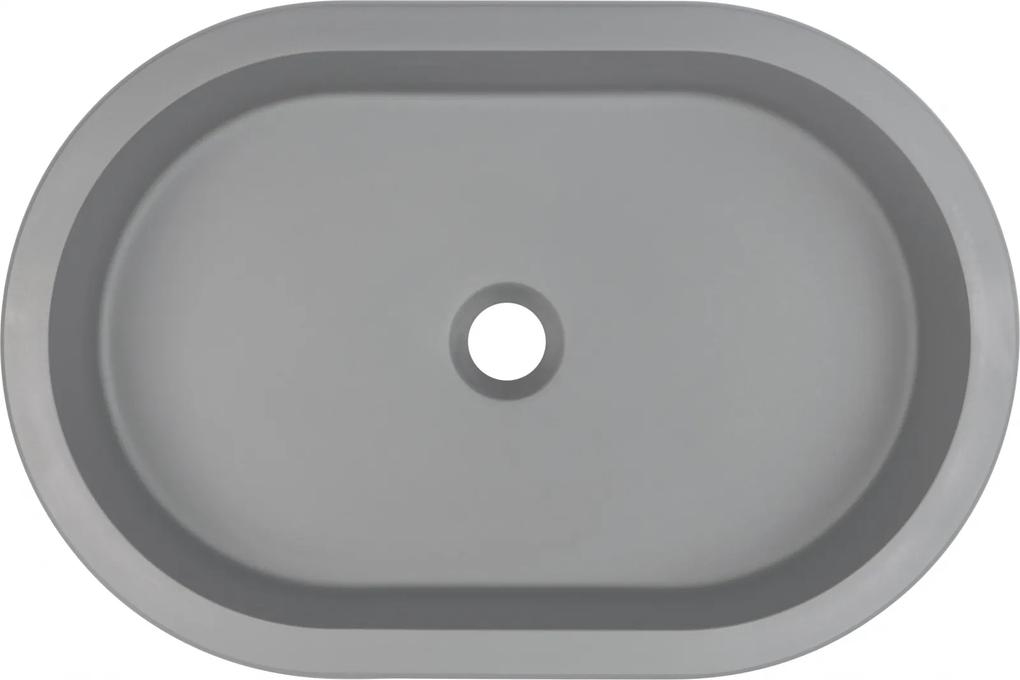 Lavoar incastrat compozit gri Deante Silia, oval, 59 cm Gri mat