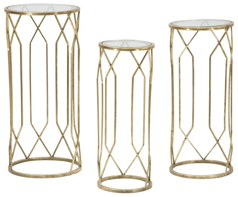 Măsuțe auxiliare rotunde cu blat din sticlă 3 buc. ø 32 cm Tunisi – Mauro Ferretti