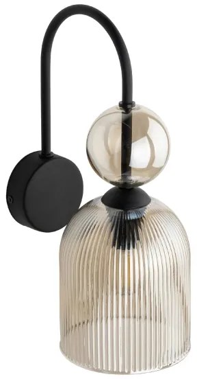 Aplica de perete SOPHIA, 1xE14/10W/230V, negru/bej fumuriu