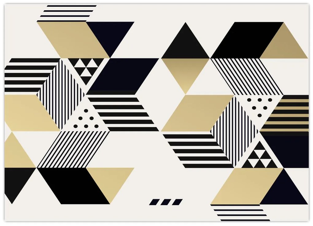 Tablou pe sticlă - Forme geometrice N⁰1 (70x50 cm)
