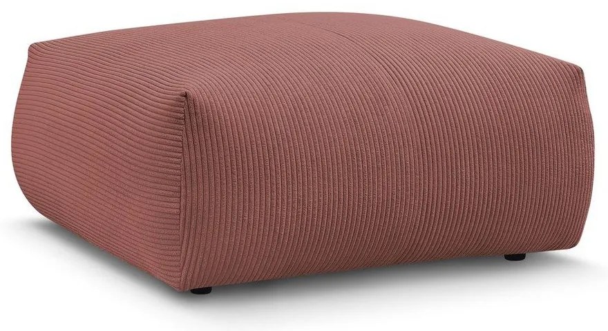 Taburet roz deschis cu tapițerie din catifea reiată Voltaire – Bobochic Paris