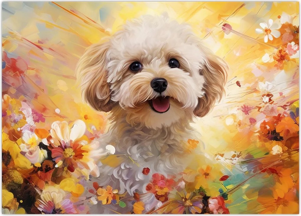 Tablou - Câine fericit (70x50 cm)