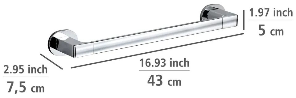 Suport pentru prosoape argintiu lucios autoadeziv din oțel inoxidabil Maribor – Wenko