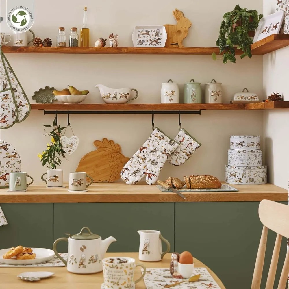 Set de mănuși de bucătărie 2 buc. din bumbac Forest Fable – Cooksmart ®