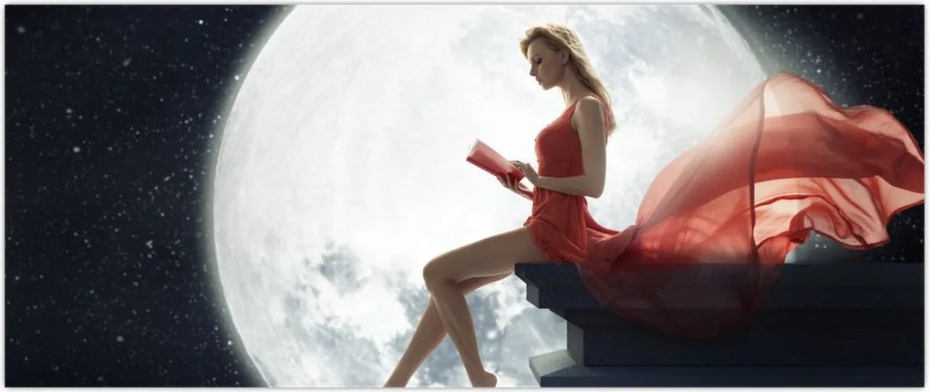 Tablou - Femeia sub clar de lună (120x50 cm)