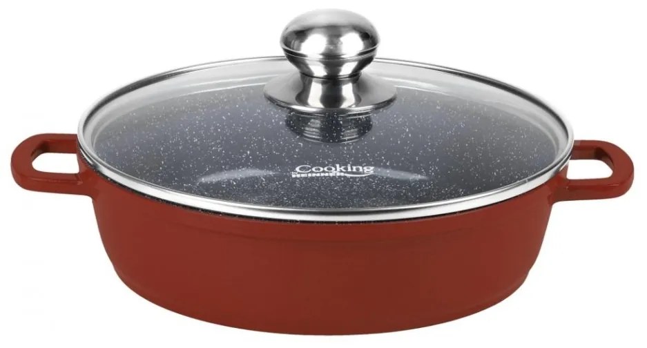 Cratiță din aluminiu cu capac 24x6.5 cm, 2.6L – Cooking by Heinner, Colecția Calabria HR-JLG-J24JCR, design eficient, ușor de curățat