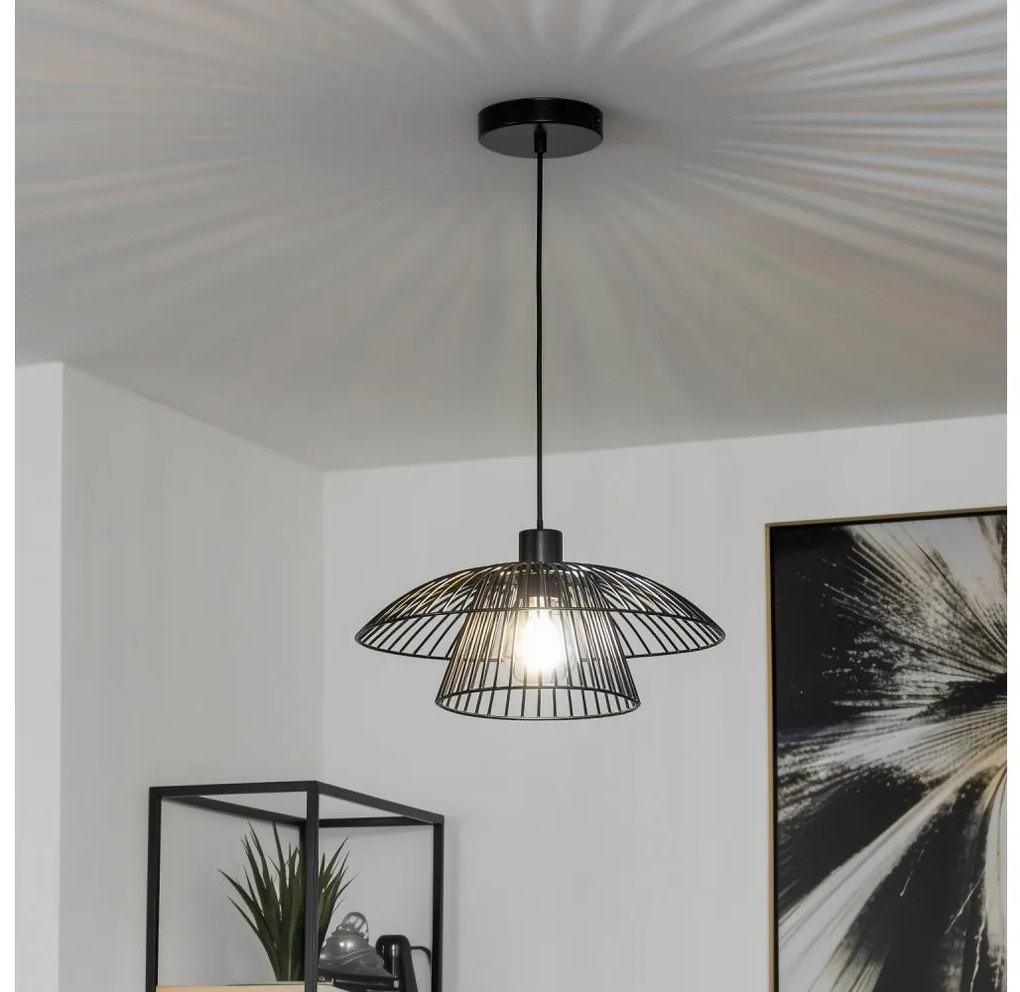 Brilagi - Lustră LED suspendată pe cablu CERIA WIRE 1xE27/40W/230V Ø 38 cm negru