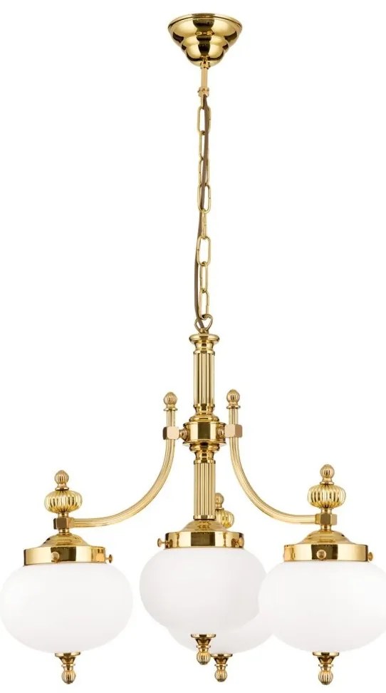 Lustra suspendata eleganta stil clasic Nostalgie 4L alama lucios/opal