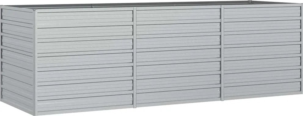 vidaXL Strat înălțat de grădină argintiu 240x80x77 cm oțel galvanizat