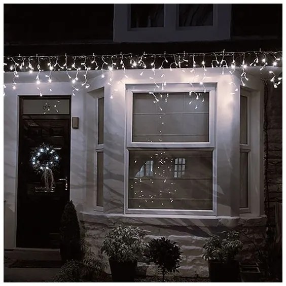 Solight 1V40-WW-1-LED Perdea de lumini de Crăciun pentru exterior 120 LED/8 funcții 9 m IP44 alb cald