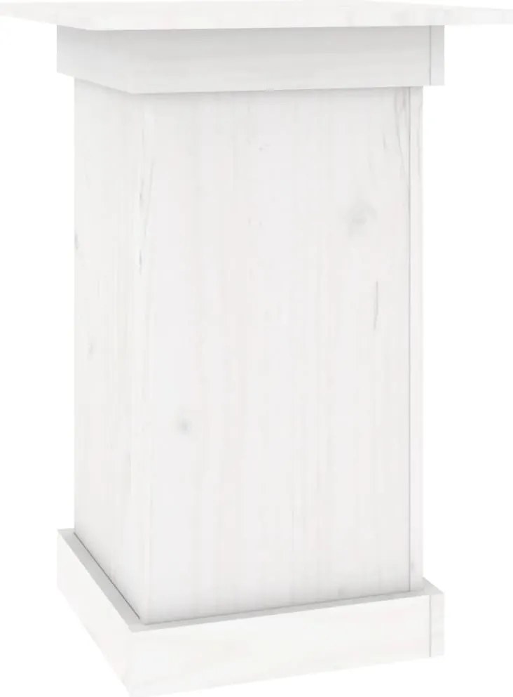 vidaXL Suport pentru flori, alb, 40x40x60 cm, lemn masiv de pin