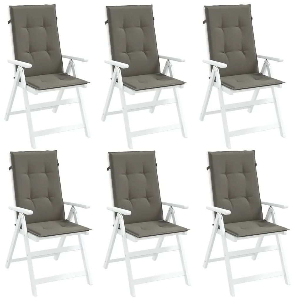 vidaXL Perne scaun cu spătar înalt 6 buc. melanj gri 120x50x4cm textil