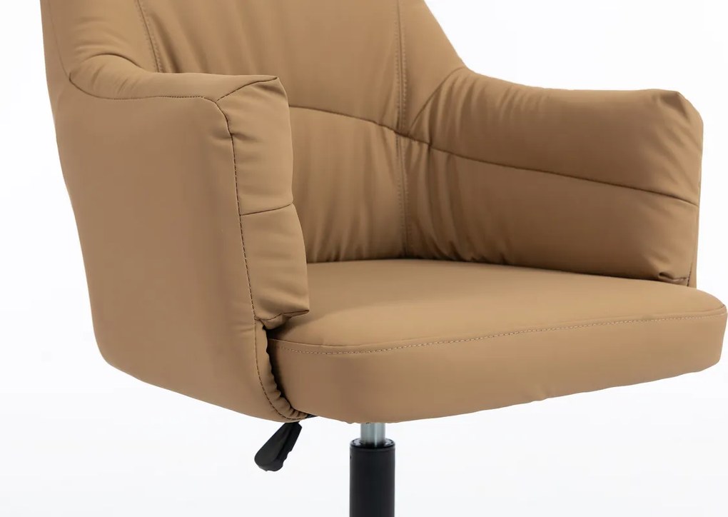 HR840N Scaun Caramel Piele Ecologica Premium Soft cu Bază Neagră