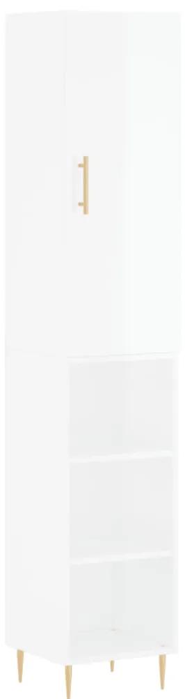 3198971 vidaXL Dulap înalt, alb extralucios, 34,5x34x180 cm, lemn prelucrat
