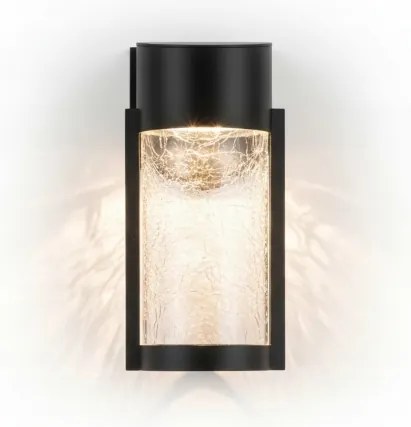 Lampă solară de perete LED/3,7V 300 mAh IP44 neagră