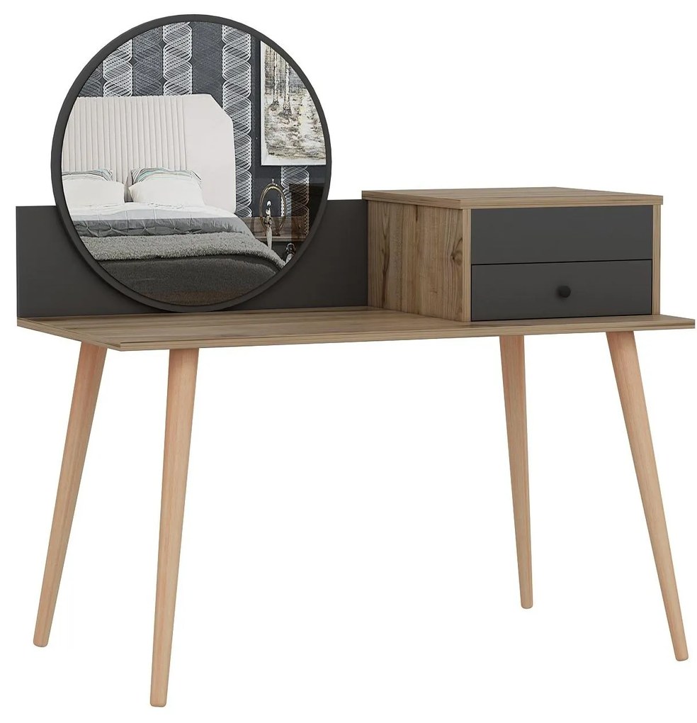 Masă de toaletă Angelio (antracit + Nuc) . 1101365