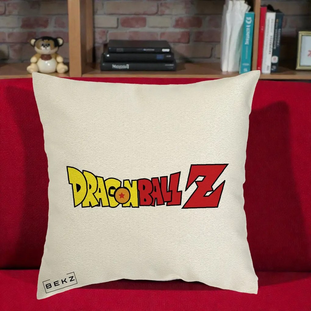Perna Personalizata Dragon Ball Z Clasic, 40x40 cm, Ecru, Husa Detasabila, Perna Inclusa, BEKZ®