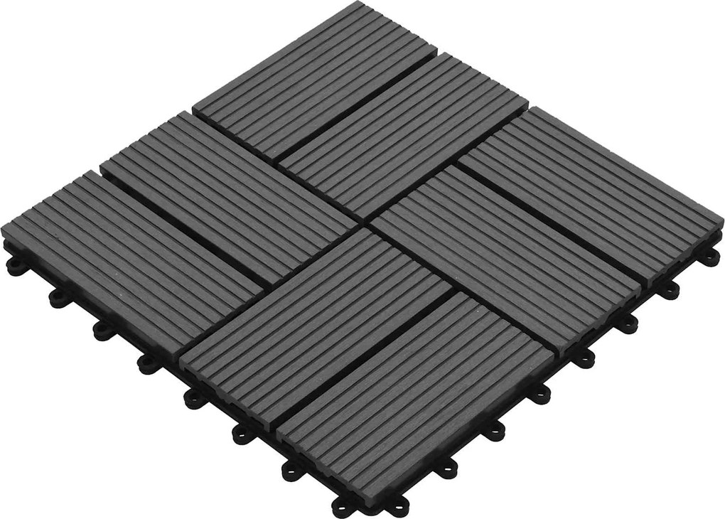 vidaXL Plăci pentru Deck 11 pcs Gri 30 x 30 cm Lemn compozit