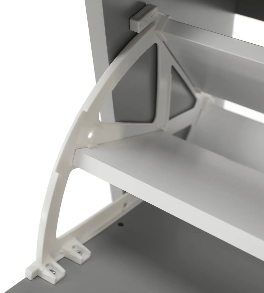 Pantofar, 3 usi compartimente duble, gri, mdf gri