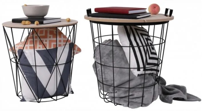 Masuta laterala cu blat in decor stejar HERA