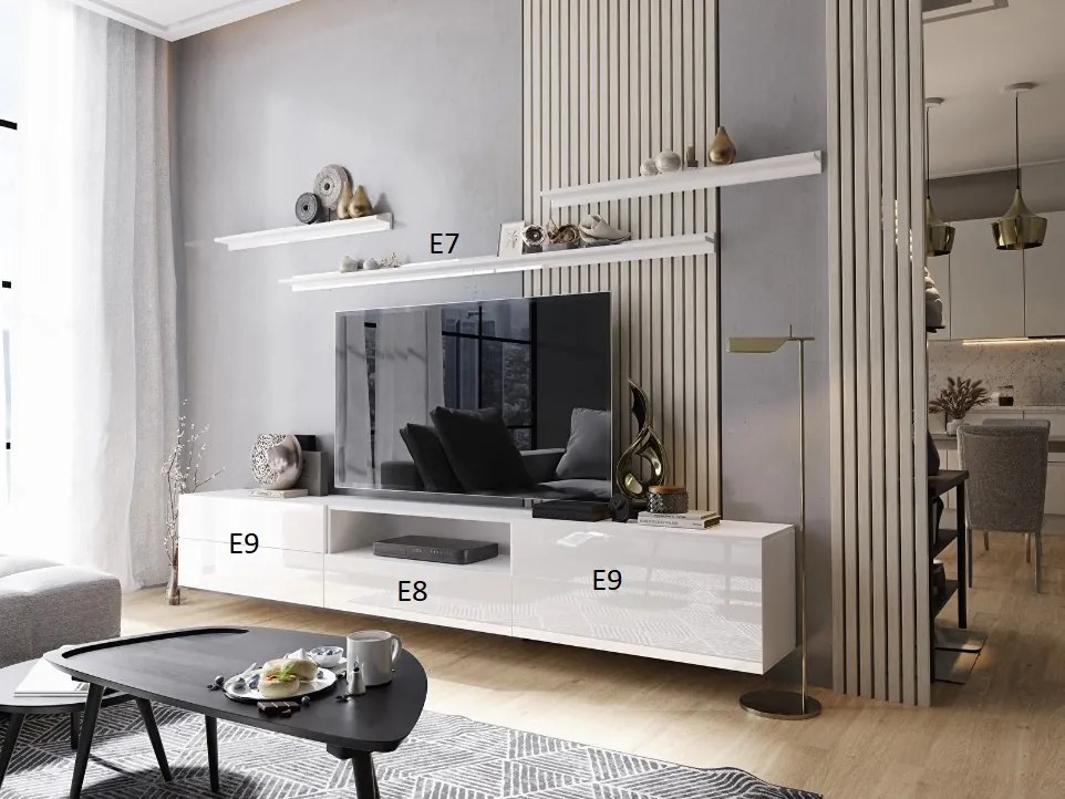 Mobilier living Berny 49 (alb + Alb lucios). 1087160