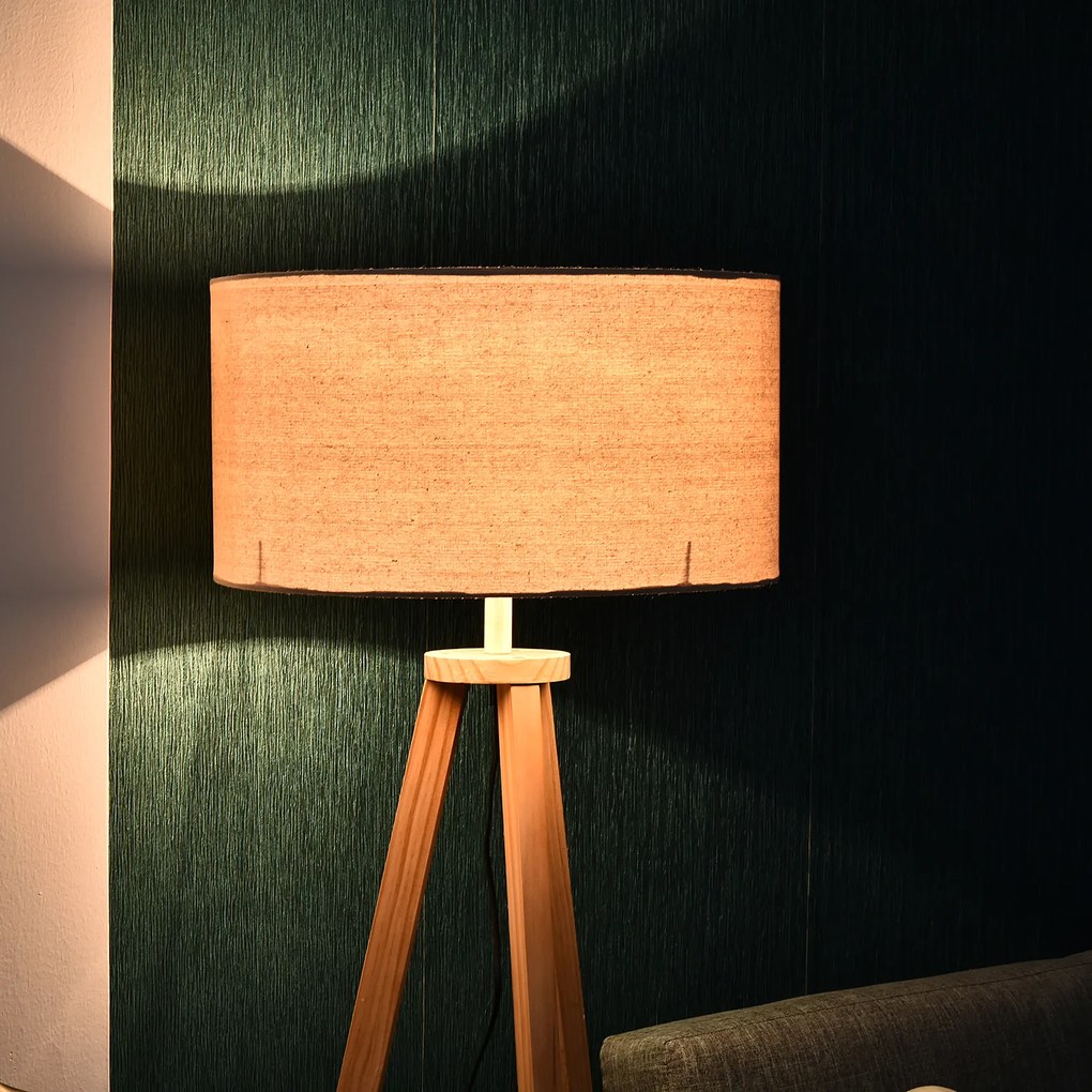 HOMCOM Lampa de Podea din Lemn cu Intrerupator de Pedala, Design Modern, pentru Living sau Dormitor, 154cm Inaltime | Aosom Romania