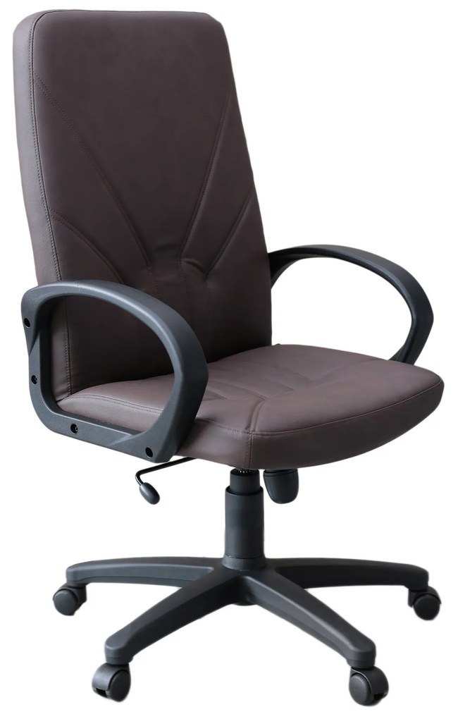 Scaun directorial Manager KD, baza plastic, piele ecologica, maro inchis