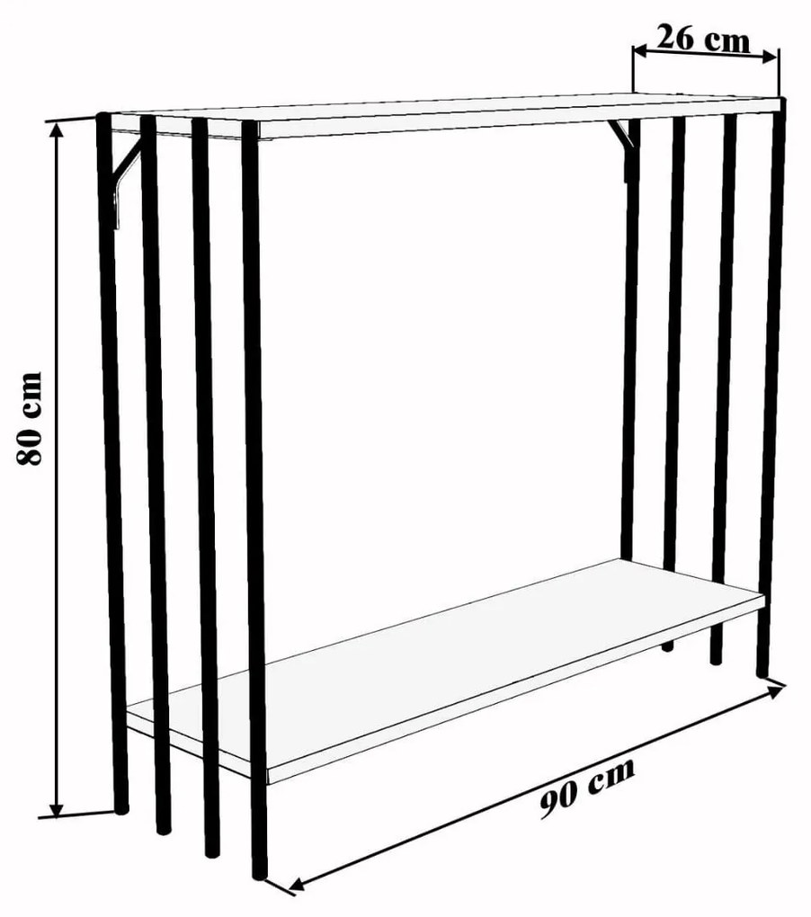 Măsuță consolă Batite (negru + pin atlantic) . 1094797