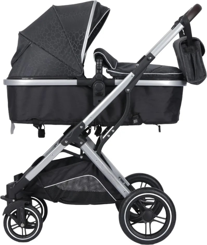Carucior nou nascuti 2 in 1 NOVOKIDS™ H3100 series, Cu geanta bebe, Cadru Aluminiu, Amortizoare, Roti din cauciuc plin AVE, Landou, Spatar reglabil 3