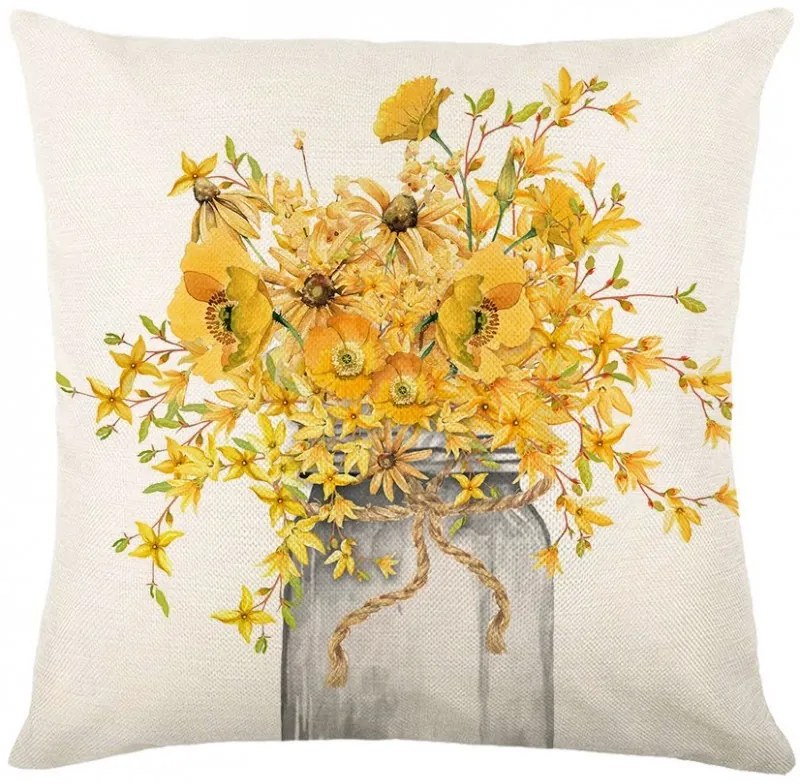 Fața de perna din in BLOSSURA 45x45 cm, crem