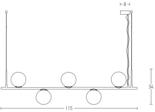 Lustră pe cablu 5xE14/15W/230V auriu Zambelis 1998