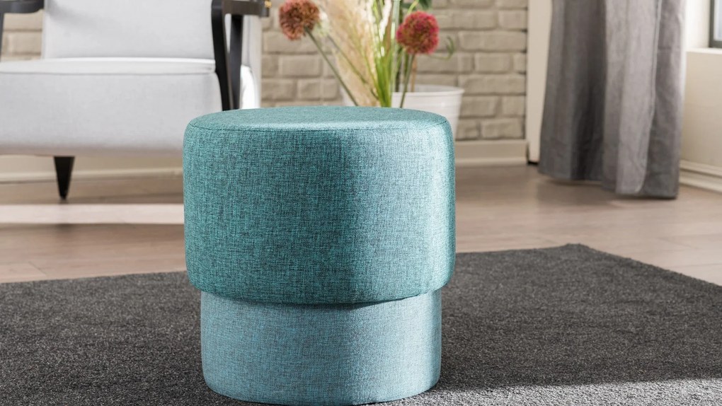 Taburet tapițat Felix - Turquoise