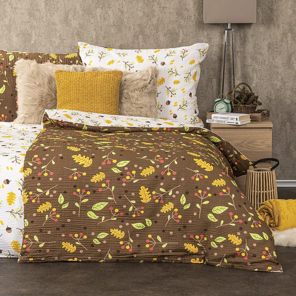 Lenjerie de pat bumbac creponat 4Home Toamnă, 140 x 200 cm, 70 x 90 cm