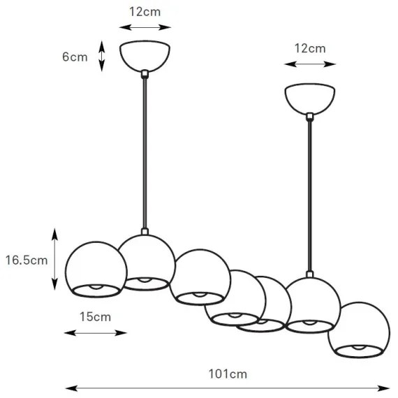 Lustră pe cablu Markslöjd 108859 CUPOLO 7xE14/40W/230V alb