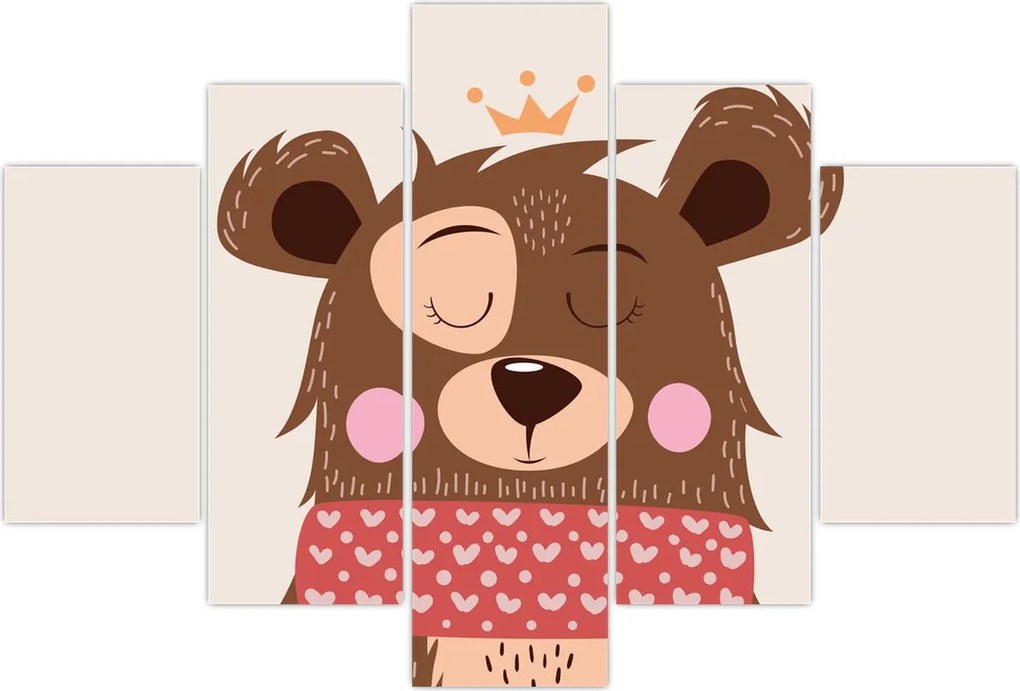 Tablou - Teddy ursuleț cu eșarfă roșie (150x105 cm)