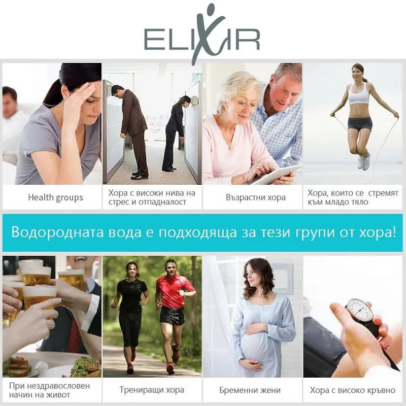 Cana pentru apa cu hidrogen Elixir, 15W, 1,6 L, Ecran tactil, 1200 PPB, Filtru inlocuibil, Alb/Gri