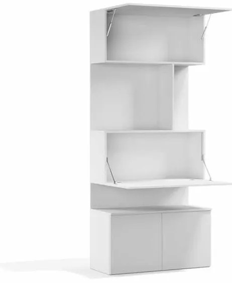 Biblioteca - Royal Bookcase (100 cm) A 502-1 (Culoare biblioteca Royal: Alb Mat + corpuri albe)