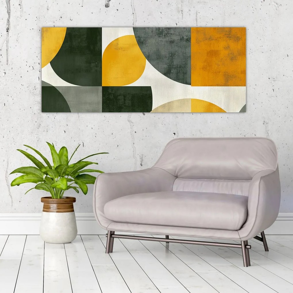 Tablou - Abstracție în culoare de măslin (120x50 cm)
