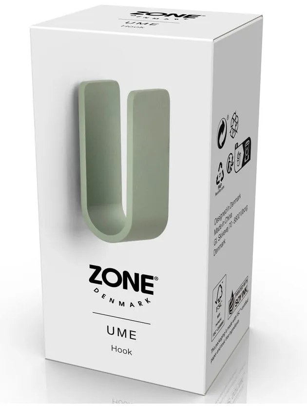 Cârlig verde prăfuit de montat pe perete din metal Ume – Zone
