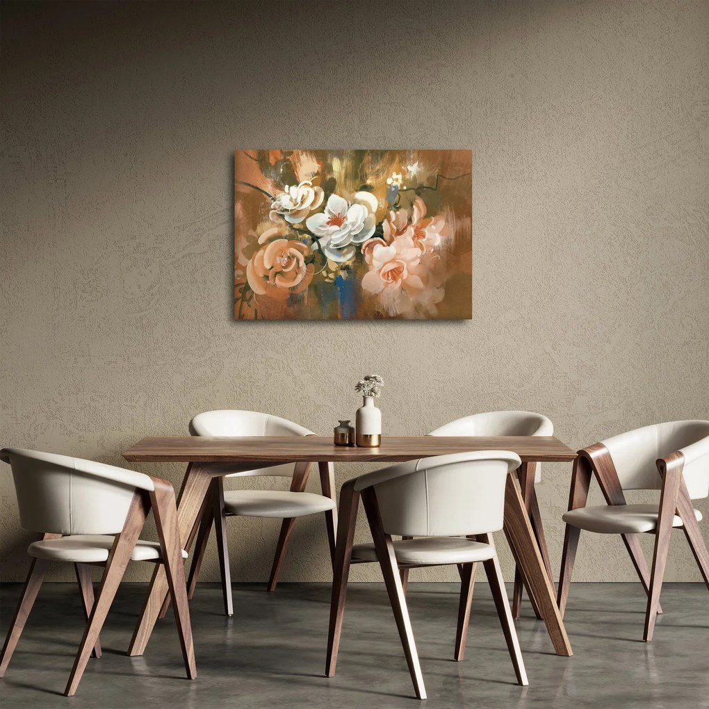 Tablou -Buchet de flori pictat (70x50 cm)